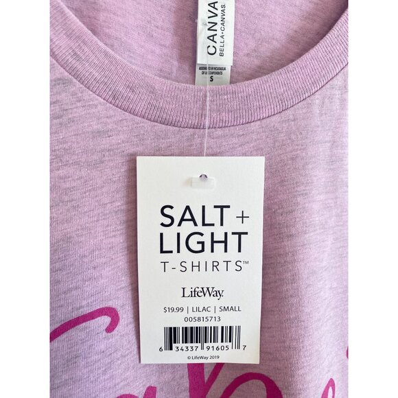 Salt + Light Lilac "Take Heart" Christian T-Shirt Size S Bella + Canvas Cotton - Picture 2 of 5